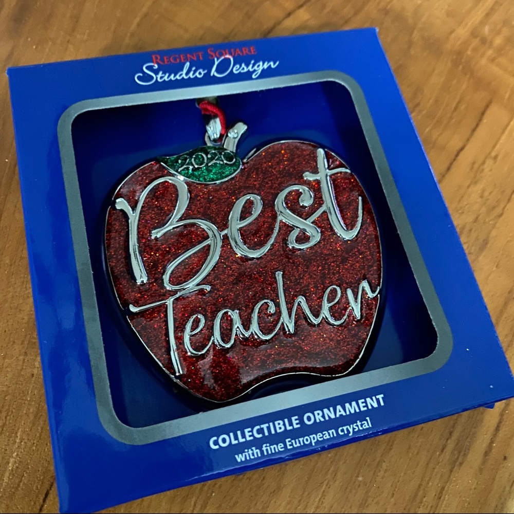 2020 Best Teacher Apple Christmas Ornament